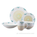 12 PCs Pintura à mão Dinnerware